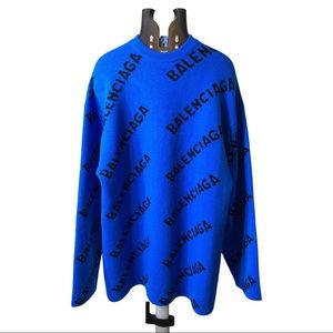 Balenciaga Oversized Sweater Dress size Small Color Blue and Black